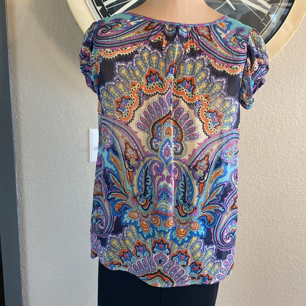 NWOT Bila sheer BoHo top with sparkle accents. - Picture 3 of 5